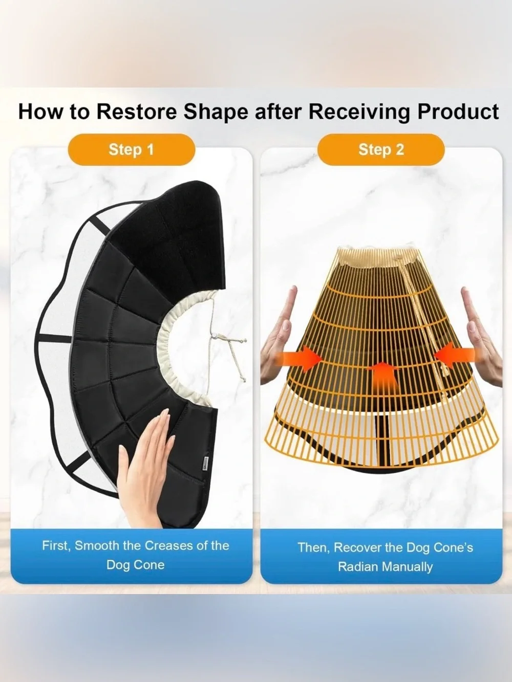 D-G • Soft Dog Cone for Dogs After Surgery, Breathable Pet Recovery Collar for L
